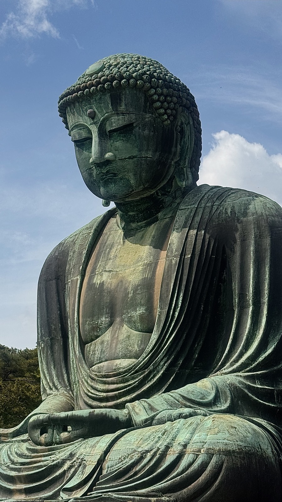 The Great Buddha of Kamakura &mdash; 13.35m bronze, cast in 1252